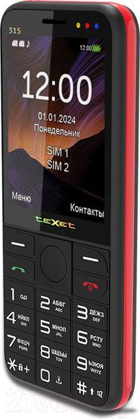Изображение товара Мобильный телефон Texet TM-315 (черный/красный)