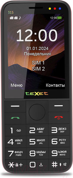 Изображение товара Мобильный телефон Texet TM-315 (черный/красный)