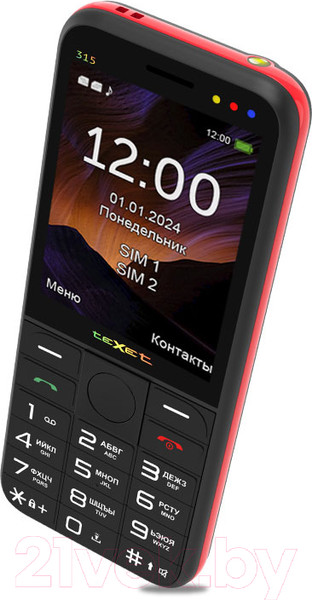 Изображение товара Мобильный телефон Texet TM-315 (черный/красный)