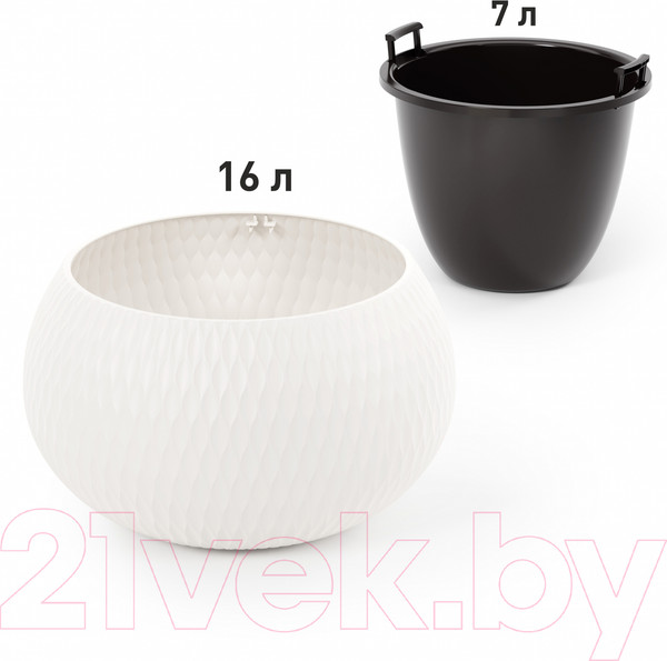Изображение товара Кашпо Альтернатива Жемчужина / М8728 (7л, белый)