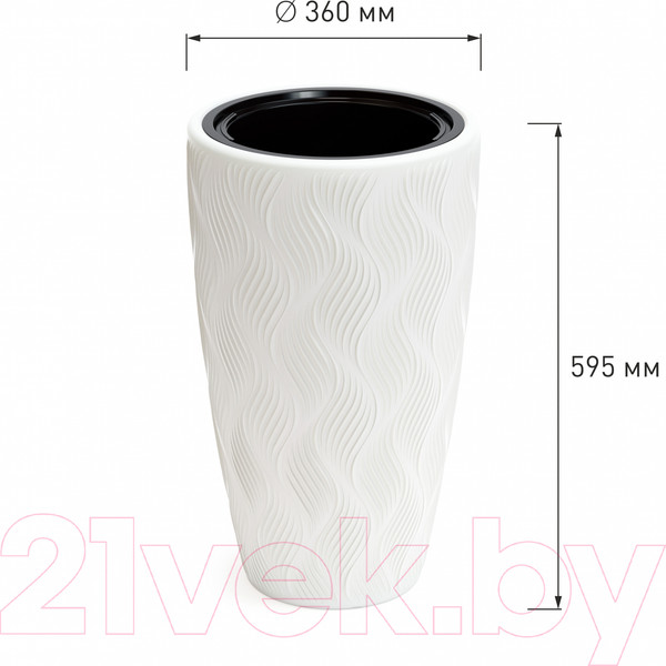 Изображение товара Кашпо Альтернатива Флэйм / М8884 (42л, белый)