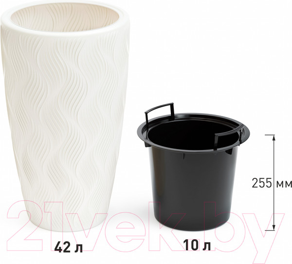Изображение товара Кашпо Альтернатива Флэйм / М8884 (42л, белый)