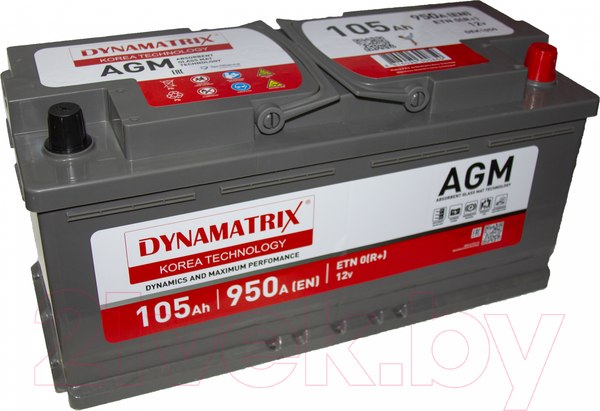 Изображение товара Автомобильный аккумулятор Dynamatrix-Korea AGM ETN 0 R+ DEK1050 (105 А/ч)
