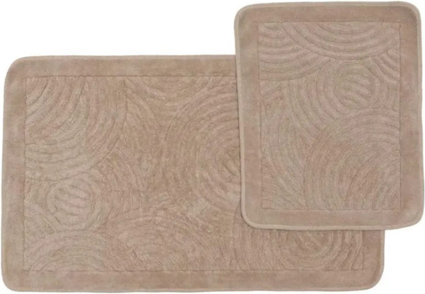 Изображение товара Набор ковриков для ванной и туалета No Brand Круг 100x60, 50x60 / GM_3_B25 (бежевый)