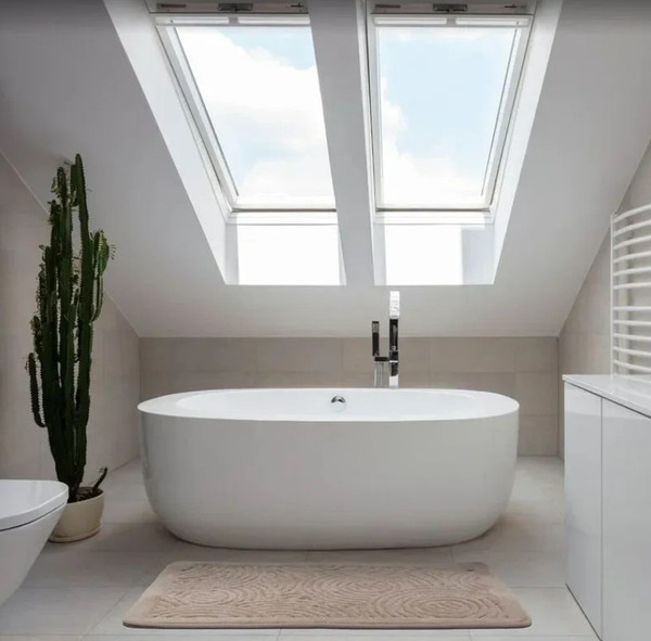 Изображение товара Набор ковриков для ванной и туалета No Brand Круг 100x60, 50x60 / GM_3_B25 (бежевый)