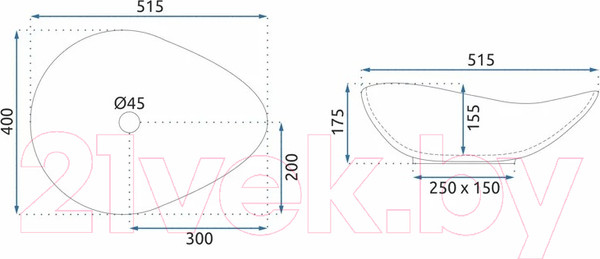 Изображение товара Умывальник REA Dora REA-U5066