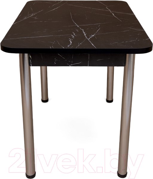 Изображение товара Обеденный стол СВД Юнио 120x75 / 005.П20.Х (мрамор неро маркина/хром)