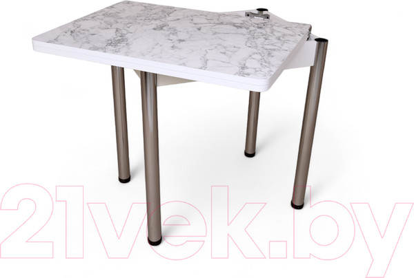 Изображение товара Обеденный стол СВД Юнио 80x60-120 / 013.П15.Х (мрамор каррара/хром)