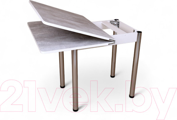 Изображение товара Обеденный стол СВД Юнио 80x60-120 / 013.П16.Х (бетон/хром)