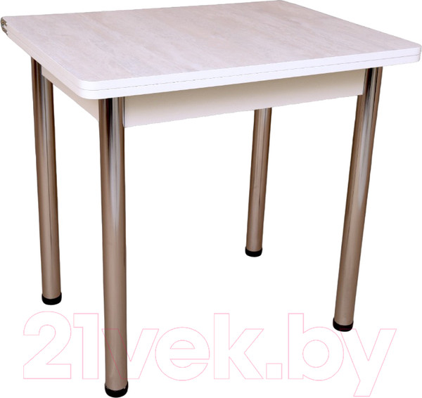 Изображение товара Обеденный стол СВД Юнио 80x60-120 / 013.П17.Х (ледяное дерево/хром)
