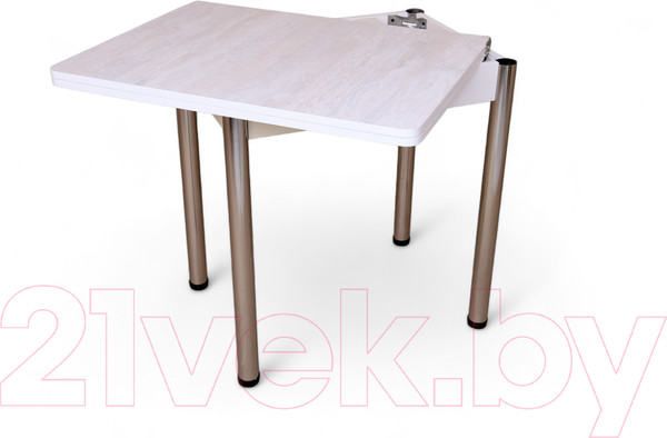Изображение товара Обеденный стол СВД Юнио 80x60-120 / 013.П17.Х (ледяное дерево/хром)