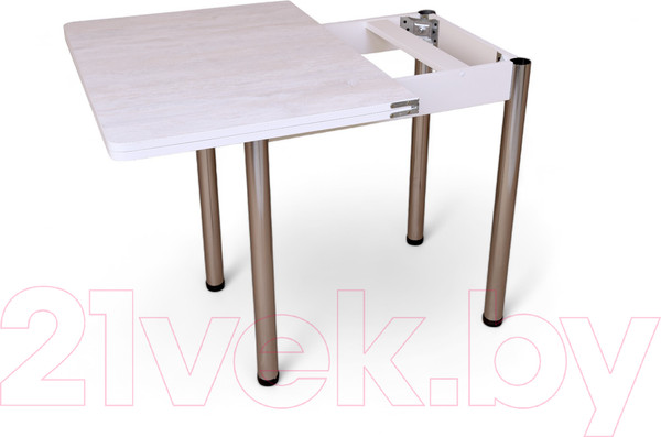 Изображение товара Обеденный стол СВД Юнио 80x60-120 / 013.П17.Х (ледяное дерево/хром)