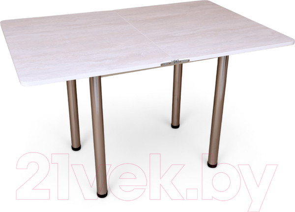 Изображение товара Обеденный стол СВД Юнио 80x60-120 / 013.П17.Х (ледяное дерево/хром)