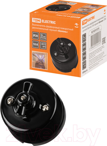 Изображение товара Выключатель TDM Болонь SQ1820-0210 (черный)