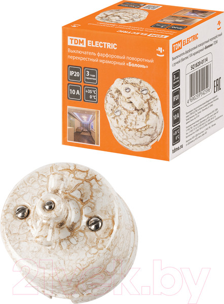 Изображение товара Выключатель TDM Болонь SQ1820-0114 (мраморный)