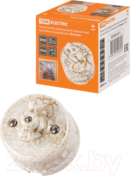 Изображение товара Выключатель TDM Болонь SQ1820-0111 (мраморный)