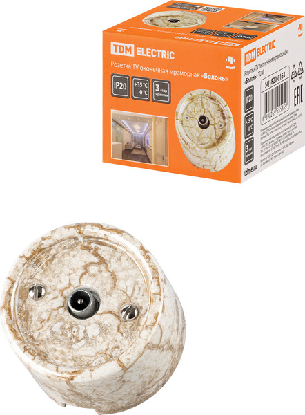 Изображение товара Розетка TDM Болонь SQ1820-0153 (мраморный)