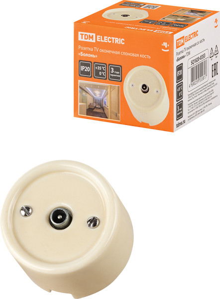 Изображение товара Розетка TDM Болонь SQ1820-0353 (слоновая кость)