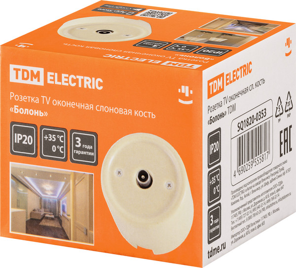 Изображение товара Розетка TDM Болонь SQ1820-0353 (слоновая кость)