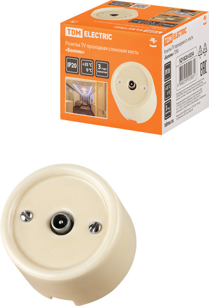 Изображение товара Розетка TDM Болонь SQ1820-0354 (слоновая кость)