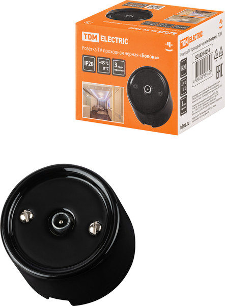 Изображение товара Розетка TDM Болонь SQ1820-0254 (черный)