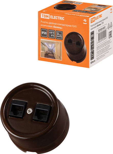 Изображение товара Розетка TDM Болонь SQ1820-0451 (коричневый)