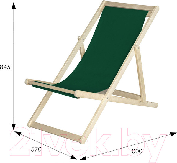 Изображение товара Кресло-шезлонг складное Мебелик Зеленое