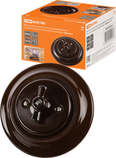 Изображение товара Выключатель TDM Болонь / SQ1820-0415 (коричневый)