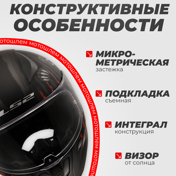 Изображение товара Мотошлем LS2 FF353 Rapid 2 Claw (L, черный)