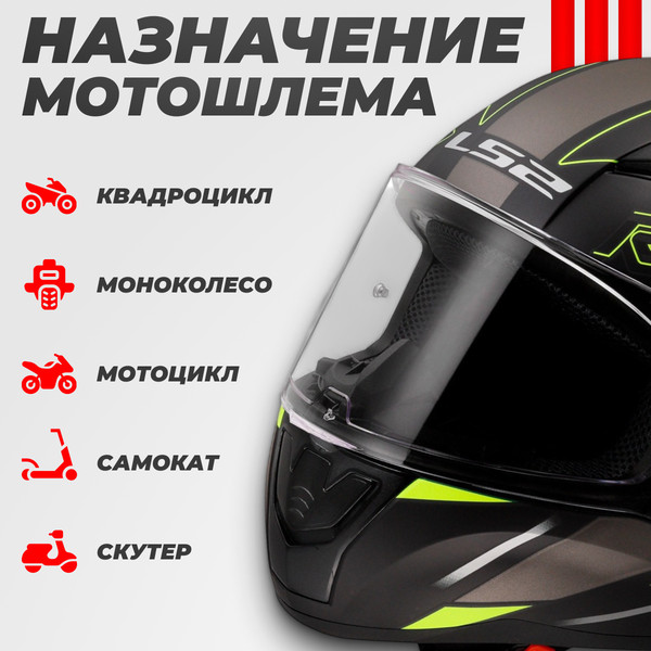 Изображение товара Мотошлем LS2 FF353 Rapid 2 Rokku (L, черный матовый/желтый)