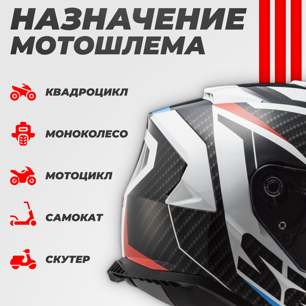 Изображение товара Мотошлем LS2 FF800 Storm II Racer (2XL, красный/синий)