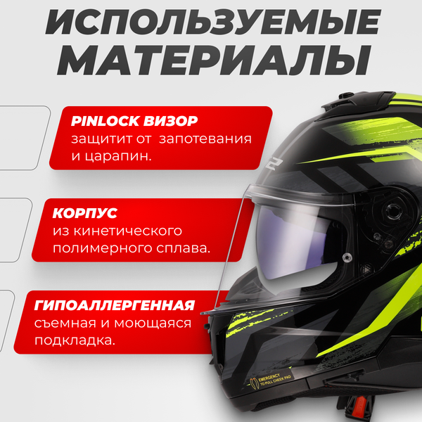 Изображение товара Мотошлем LS2 FF808 Stream 2 Fury (XL, черный/желтый)