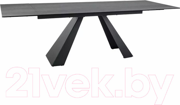 Изображение товара Обеденный стол Signal Salvadore 160 (Ceramic Pietra Di Savoia светло-серый/черный матовый)