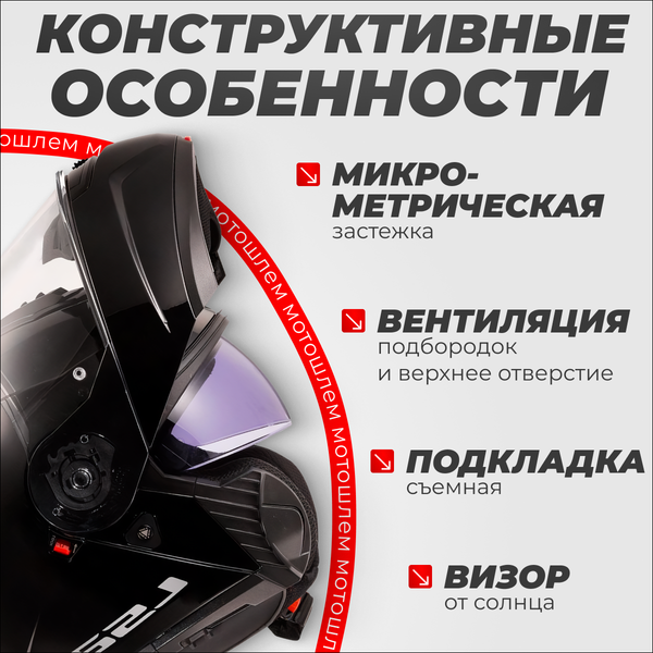 Изображение товара Мотошлем LS2 FF908 Strobe 2 (2XL, черный матовый)