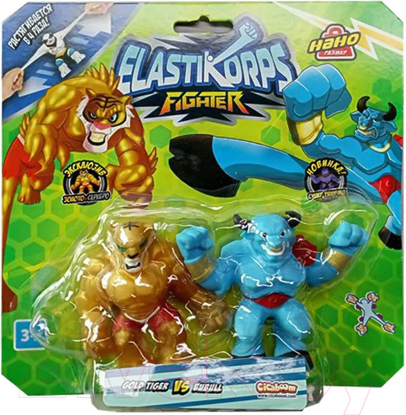 Изображение товара Набор сквишей Elastikorps Fighters Золотой Тигр и Синий Бык / EKFG07BL-6