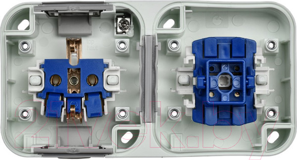 Изображение товара Блок выключатель+розетка IEK Tors TS-G10-6-55-V-K41 (белый)