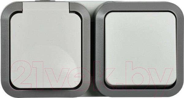 Изображение товара Блок выключатель+розетка IEK Tors TS-G10-6-55-V-K41 (белый)