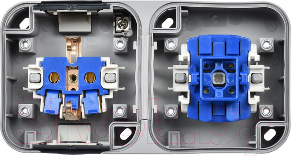 Изображение товара Блок выключатель+розетка IEK Tors TS-G10-6-55-V-K53 (графит)