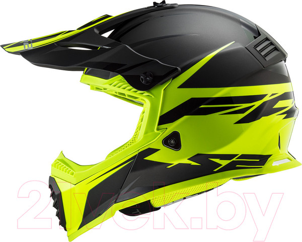 Изображение товара Мотошлем LS2 MX1299 (MX437) Fast Evo Roar (S, черный/зеленый)