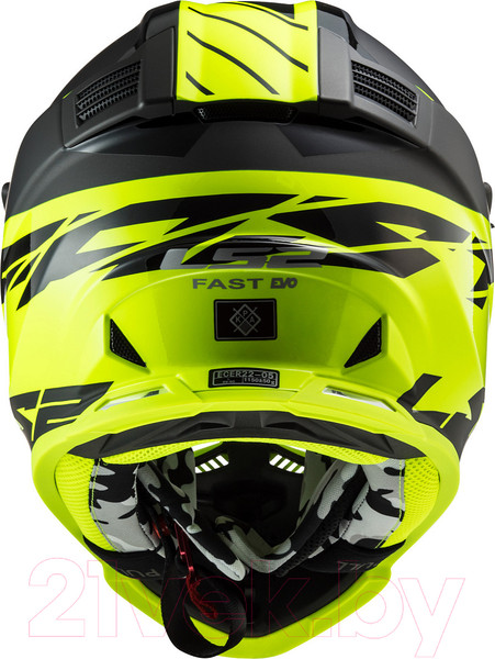 Изображение товара Мотошлем LS2 MX1299 (MX437) Fast Evo Roar (S, черный/зеленый)