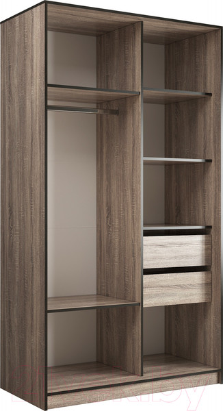 Изображение товара Шкаф-купе Евва 158 TTG.12 / АЭП ШК.2.01 (дуб трюфель/венге глянец)