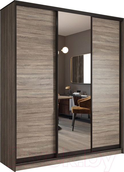 Изображение товара Шкаф-купе Евва 176 TTG.12 / АЭП ШК.3.03 (дуб трюфель/венге глянец)