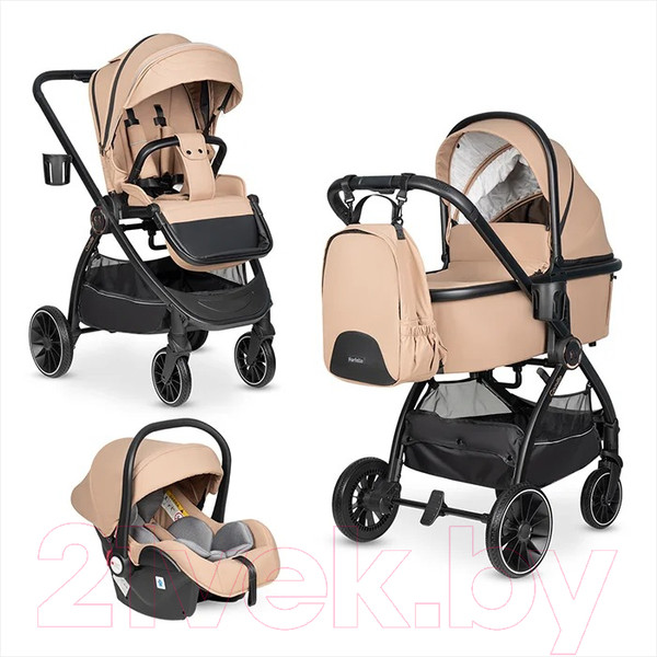 Изображение товара Детская универсальная коляска Farfello Camille 3 в 1 / BB-02 (бежевый)