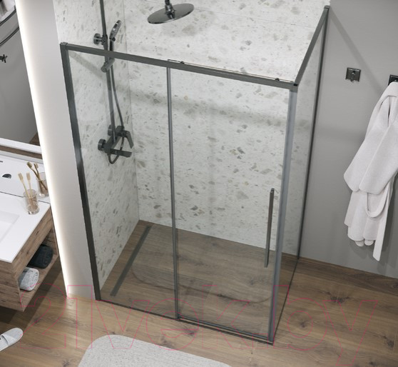 Изображение товара Душевая стенка Grossman Galaxy 200.K33.01.70.42.00 70x195 (графит сатин/стекло прозрачное)