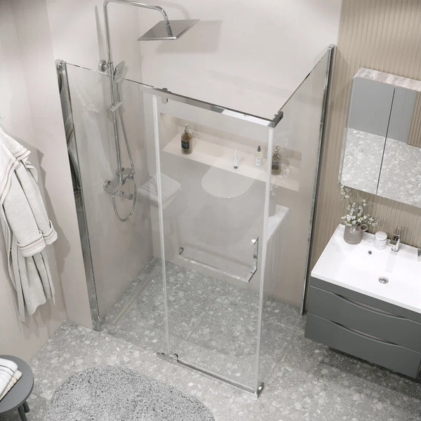 Изображение товара Душевая стенка Grossman Pragma 80x195 / 200.K33.03.80.10.00 (хром/стекло прозрачное)