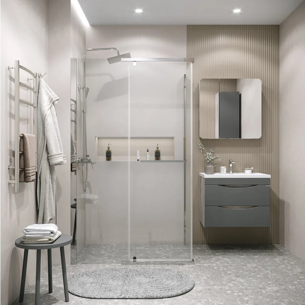 Изображение товара Душевая стенка Grossman Pragma 80x195 / 200.K33.03.80.10.00 (хром/стекло прозрачное)