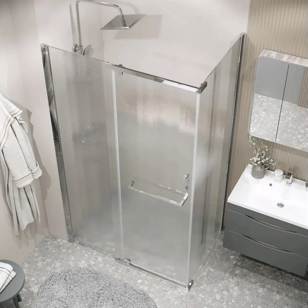 Изображение товара Душевая стенка Grossman Pragma 80x195 / 200.K33.03.80.10.02 (хром/стекло шиншилла)