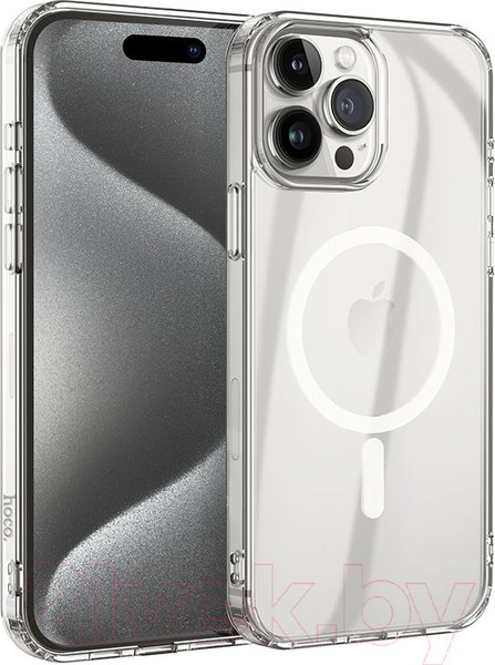 Изображение товара Чехол-бампер Hoco Для iPhone 15 Pro Max магнитный (прозрачный)