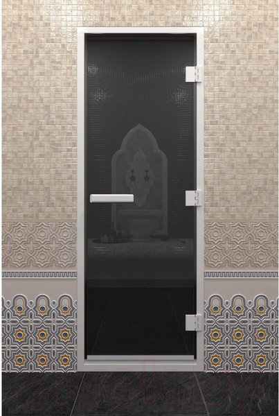 Изображение товара Стеклянная дверь для бани/сауны Doorwood Хамам 70x190 / DW03217 (графит)