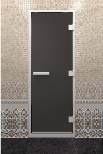 Изображение товара Стеклянная дверь для бани/сауны Doorwood Хамам 70x190 / DW03635 (графит матовый)